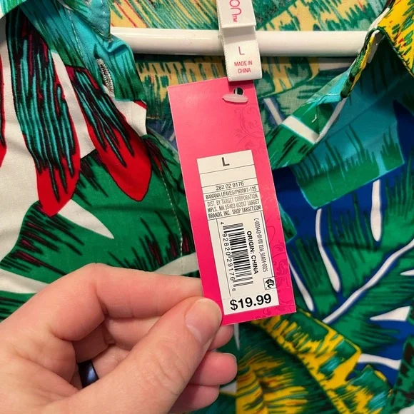 NWT Xhilaration Multicolor Tropical Button Down Shirt - Picture 3 of 4
